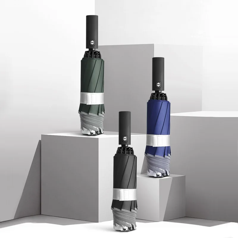 Xiaomi LED Automatic Windproof Umbrella With Reflective Stripe Reverse Light Umbrella Three Folding 10 Ribs For Business 
Xiaomi LED Automatic Windproof Umbrella With Reflective Stripe Reverse Light Umbrella Three Folding 10 Ribs For Business