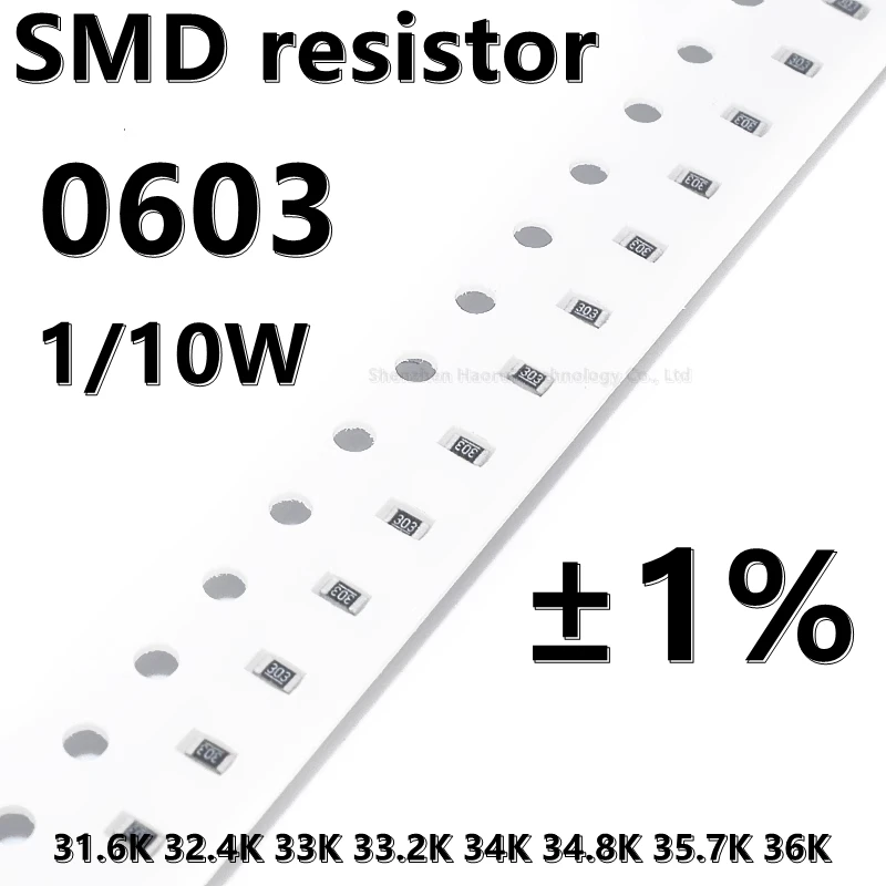 (100 шт.) Высококачественный резистор 0603 SMD 1% 31,6 K 32,4 K 33K 33,2 K 34K 34,8 K 35,7 K 36K 1/10W
(100 шт.) Высококачественный резистор 0603 SMD 1% 31,6 K 32,4 K 33K 33,2 K 34K 34,8 K 35,7 K 36K 1/10W