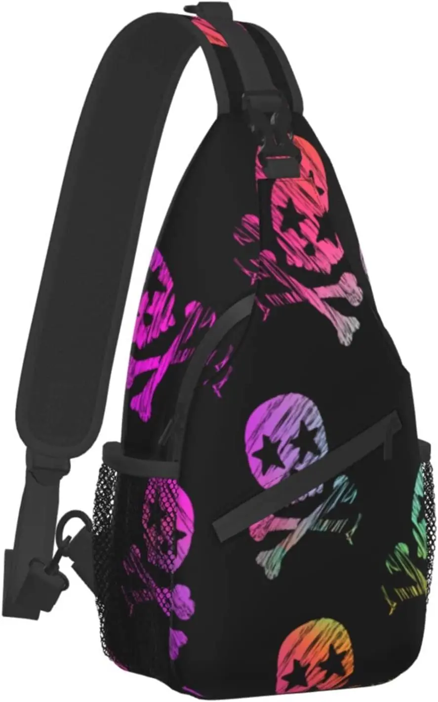Colorful Skull Crossbody Sling Backpack For Men Women,Shoulder Chest Daypack Bag For Travel Hiking
Colorful Skull Crossbody Sling Backpack For Men Women,Shoulder Chest Daypack Bag For Travel Hiking