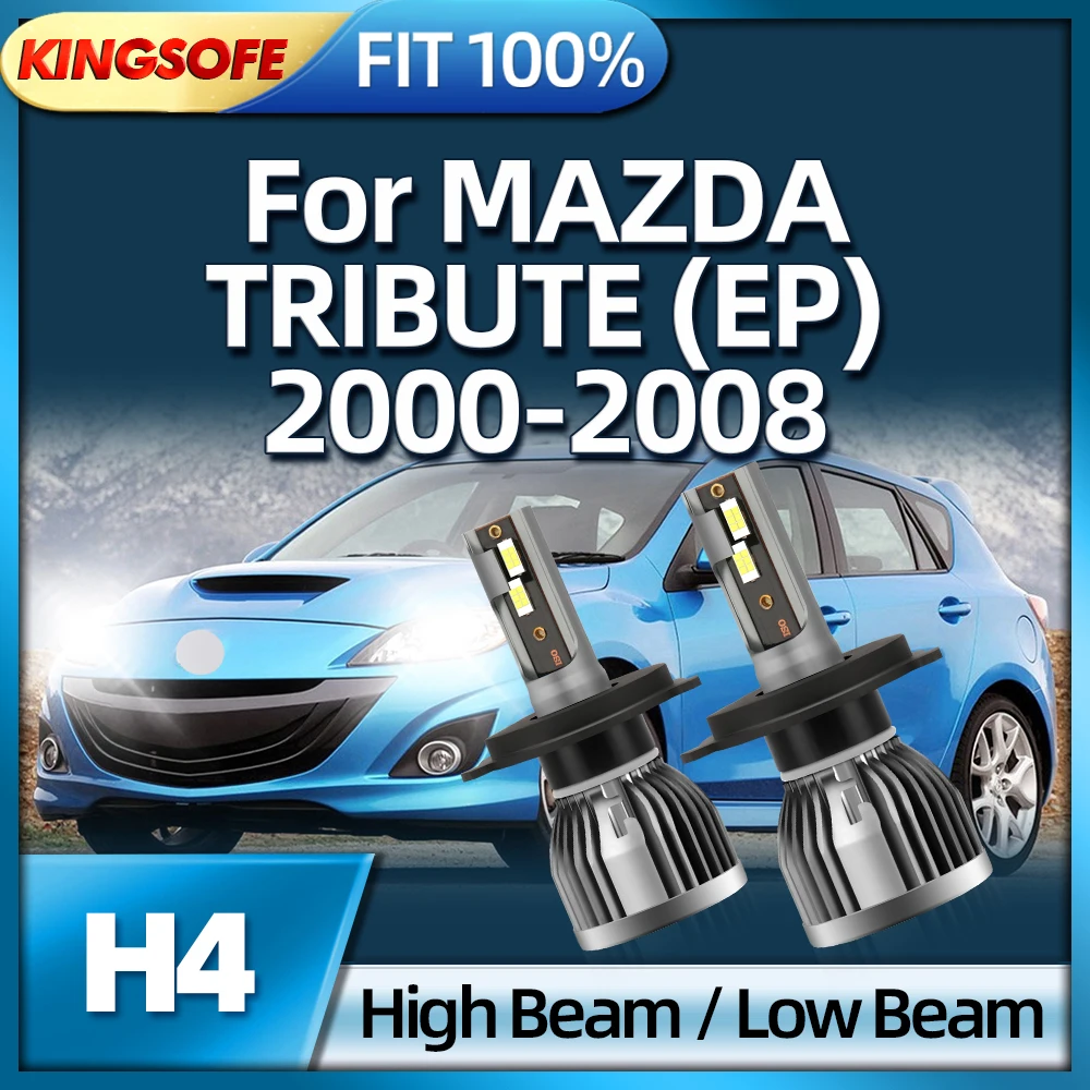 

KINGSOFE LED H4 Bright Car Bulbs 40000LM Headlight For MAZDA TRIBUTE EP 2000 2001 2002 2003 2004 2005 2006 2007 2008