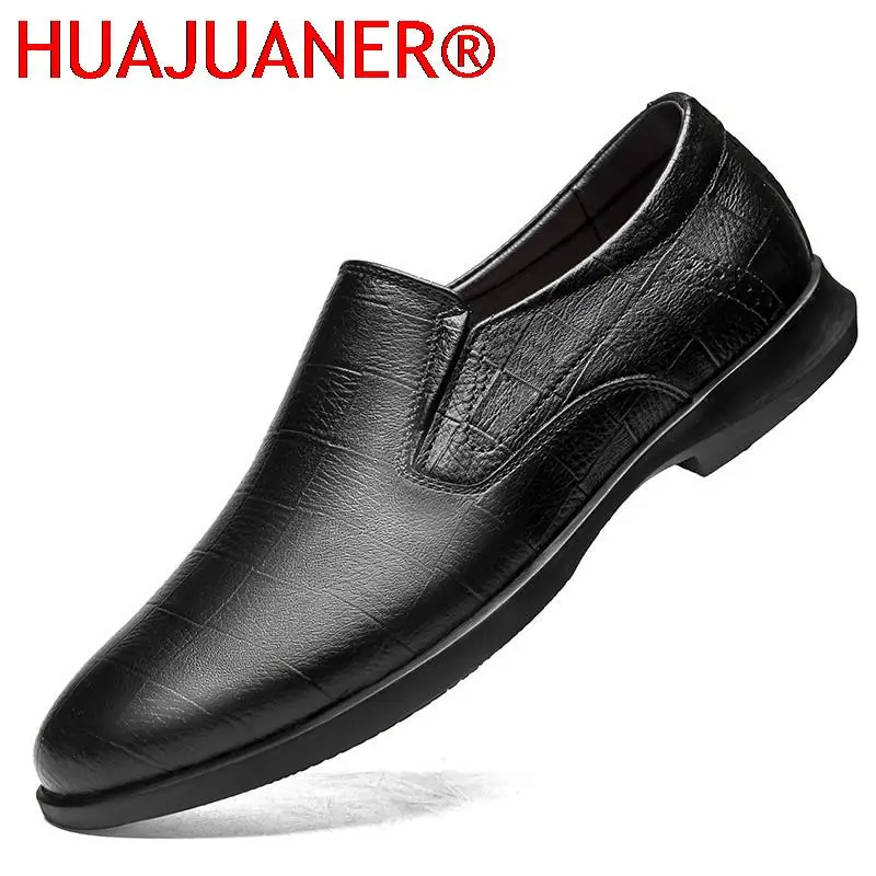 

New Man Casual Formal Shoes Mens Loafers Genuine Leather Wedding Dress Flats Man Luxury Brand Oxford Shoes for Men Moccasins