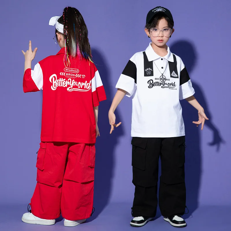 

Hip Hop Costumes for Girls Boys Dance Clothes Children Jazz Ballroom Party Stage Outfits Hiphop Competition Dancewear Perform