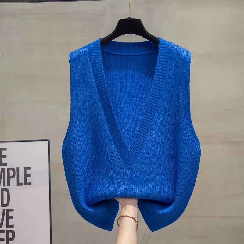 Knitted Jacket Sweater Women's Loose Vest Sleeveless Coat V-Neck Pullover Spring Autumn Fashion Female All-Match Tops R599
Knitted Jacket Sweater Women's Loose Vest Sleeveless Coat V-Neck Pullover Spring Autumn Fashion Female All-Match Tops R599