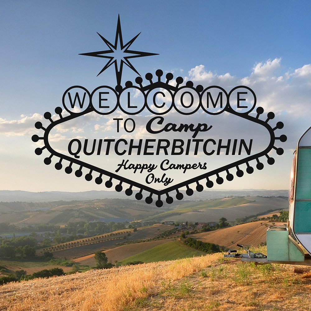 Welcome to Camp Quitcherbitchin Car Sticke Camper RV Happy Campers Reflective Vinyl Decals Car Decor Waterproof Accessories Part
Welcome to Camp Quitcherbitchin Car Sticke Camper RV Happy Campers Reflective Vinyl Decals Car Decor Waterproof Accessories Part