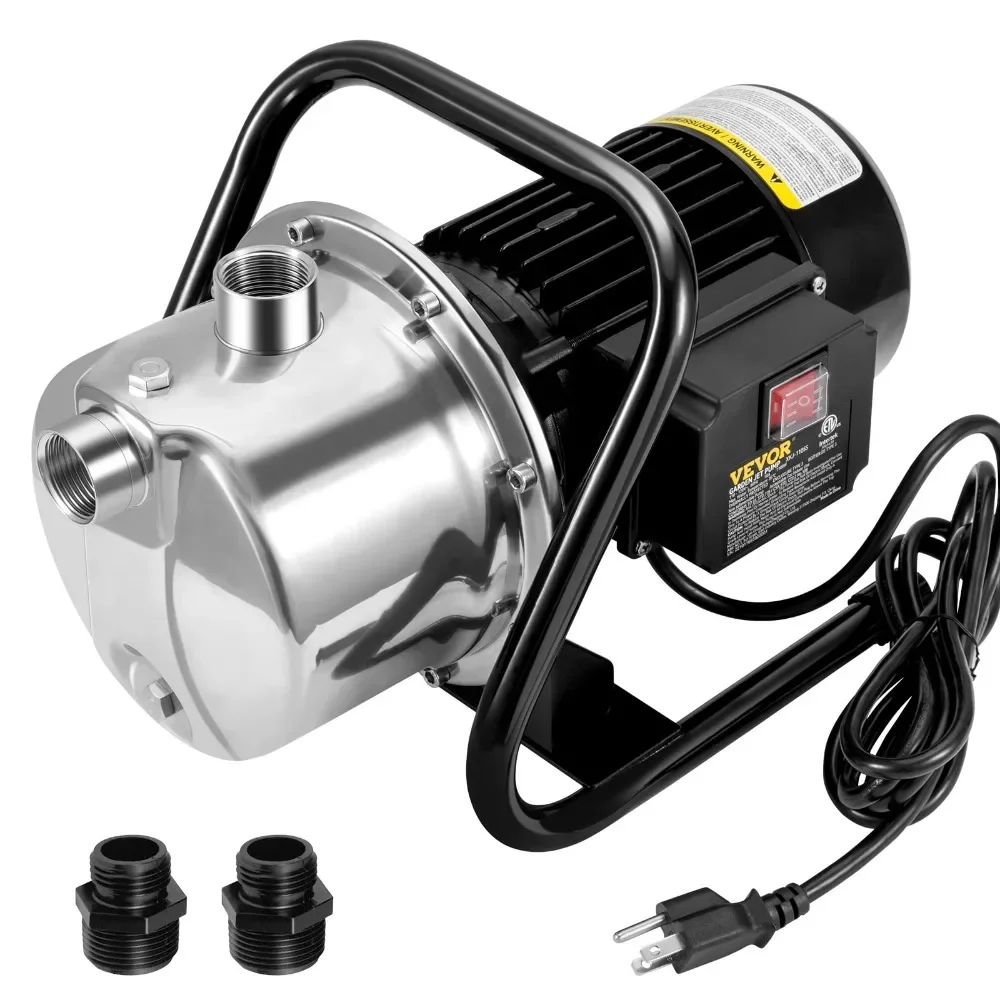 

Shallow Well Pump 1.1 HP 115V, 978 GPH 131 Ft Height 69.6psi Max Pressure Portable Stainless Steel Sprinkler Booster Jet Pumps