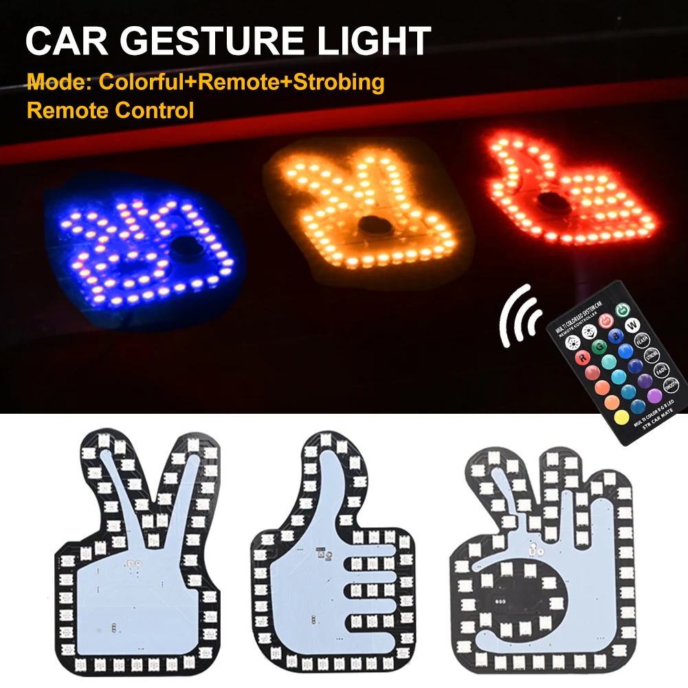 Car Gesture Light USB Powered Funny Finger Light with Remote Interesting Warning Light Rear Windshield LED Sign Car Accessories
Car Gesture Light USB Powered Funny Finger Light with Remote Interesting Warning Light Rear Windshield LED Sign Car Accessories