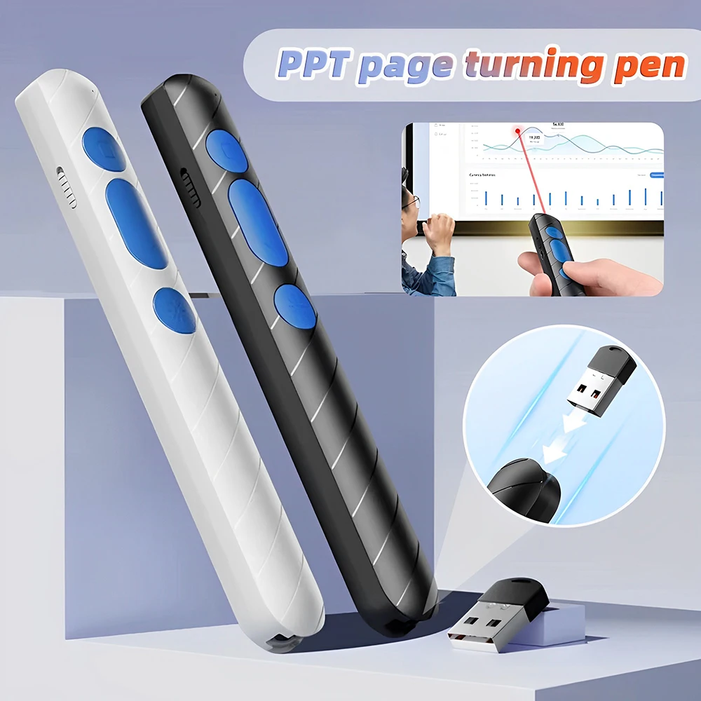 PPT Laser Flipping Pen 2.4GHz USB Projector Computer Courseware Slide Remote Control Flipper Hyperlink Infrared Page Changing
PPT Laser Flipping Pen 2.4GHz USB Projector Computer Courseware Slide Remote Control Flipper Hyperlink Infrared Page Changing