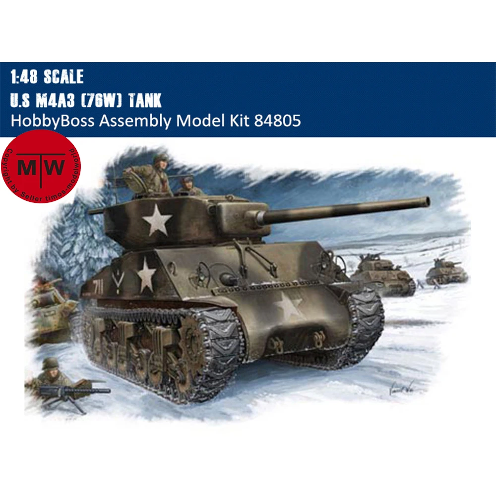 Масштаб US M4A3 (76 Вт) танка HobbyBoss 84805 1/48, военная пластиковая сборка, бронированные модели, наборы
Масштаб US M4A3 (76 Вт) танка HobbyBoss 84805 1/48, военная пластиковая сборка, бронированные модели, наборы