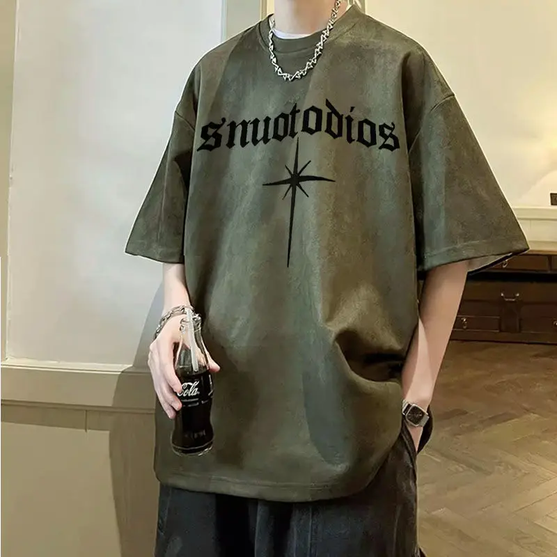 Suede heavyweight short-sleeved T-shirt men's summer American retro oversize trendy brand youth loose T-shirt tops men clothing
Suede heavyweight short-sleeved T-shirt men's summer American retro oversize trendy brand youth loose T-shirt tops men clothing