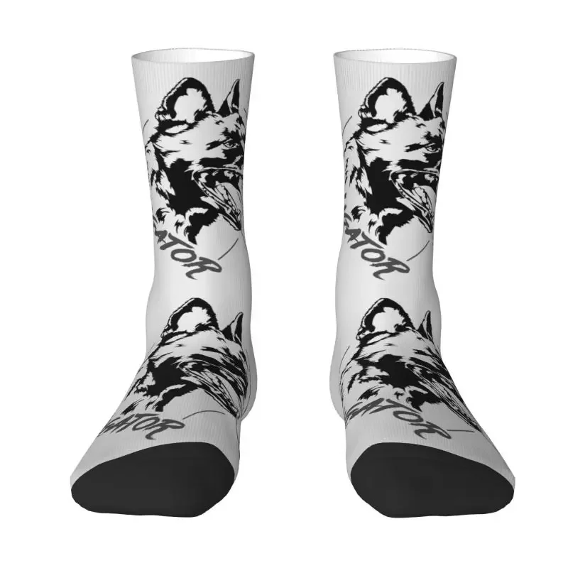 

Malinois Maligator Dog Men Women Crew Socks Unisex Cute Belgian Shepherd Spring Summer Autumn Winter Dress Socks