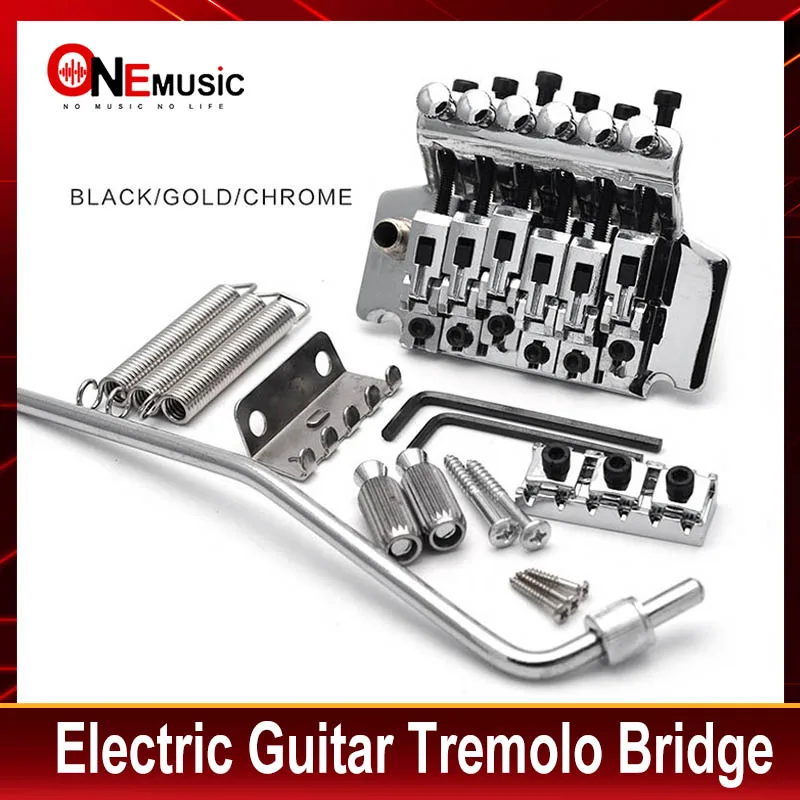 Tremolo Bridge 6 String Double Locking Tremolo System for Electric Guitar Black/Gold/Chrome
Tremolo Bridge 6 String Double Locking Tremolo System for Electric Guitar Black/Gold/Chrome