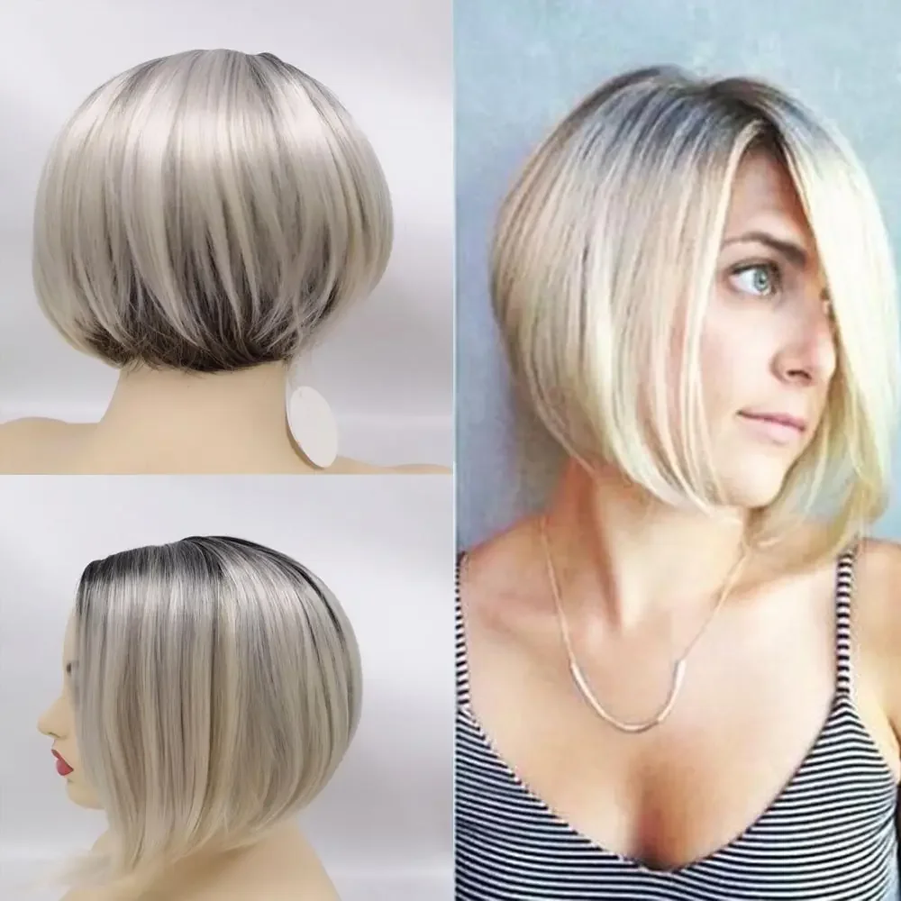 Womens Fashion Short Straight Hair Wigs Black Roots Ombre Blonde Wig Bob Hairstyle Heat Resistant Synthetic Party Cosplay Wig
Womens Fashion Short Straight Hair Wigs Black Roots Ombre Blonde Wig Bob Hairstyle Heat Resistant Synthetic Party Cosplay Wig