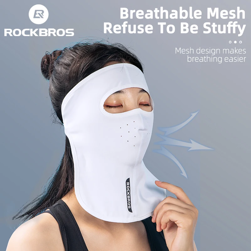 

ROCKBROS UPF 50+ Summer Sun Protection Cycling Mask Ice Silk Anti-UV Face Mask Scarf Breathable Outdoor Sports Headgear Scarves