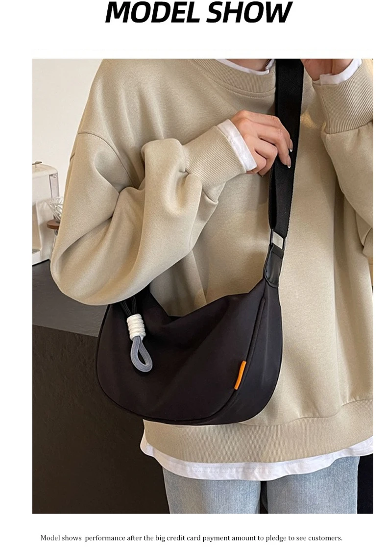 Nylon Hobos Crossbody Bags Solid Casual Zipper Women's Bags 2024 Fashion High Capacity Solid Color Single Shoulder Totes Bag Nylon Hobos Crossbody Bags Solid Casual Zipper Women's Bags 2024 Fashion High Capacity Solid Color Single Shoulder Totes Bag
