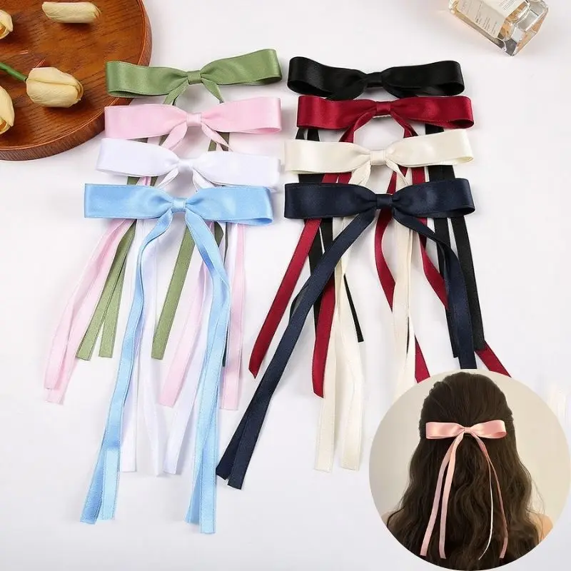 

1pc Women Hair Bows Barrettes Bow Hair Clip Headwear Headdress Hair Ribbons Girl's Satin Hairclips Hair Bows For Girls Teen