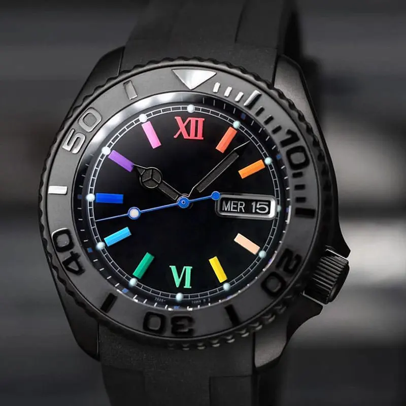 Часы Skx 007 черные из нержавеющей стали, мужские модные часы с зеркальным стеклом и радужным циферблатом, с логотипом на заказ NH36, 41 мм
Часы Skx 007 черные из нержавеющей стали, мужские модные часы с зеркальным стеклом и радужным циферблатом, с логотипом на заказ NH36, 41 мм