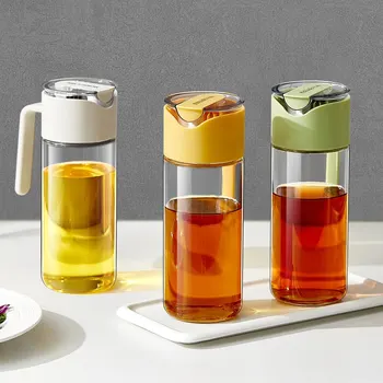 주방용 누수 없는 유리 오일 저그, 가정용 오일 병, 간장 병, 자동 개폐 조미료, 모던 심플 스타일 상품 이미지
