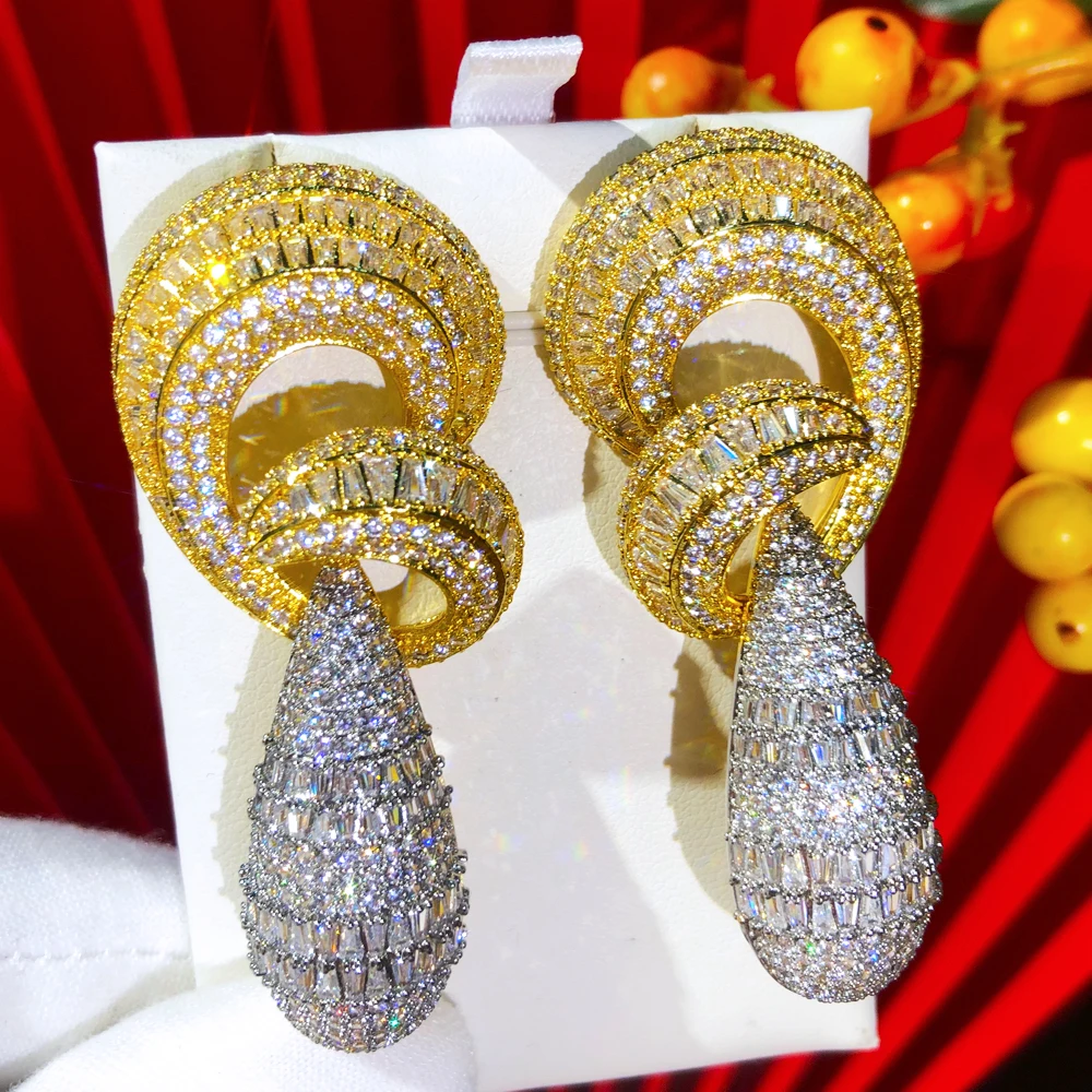 

Missvikki новые роскошные длинные великолепные серьги-капли для женщин Свадебные серьги с фианитами и кристаллами CZ свадебные серьги Модные ювелирные изделия
