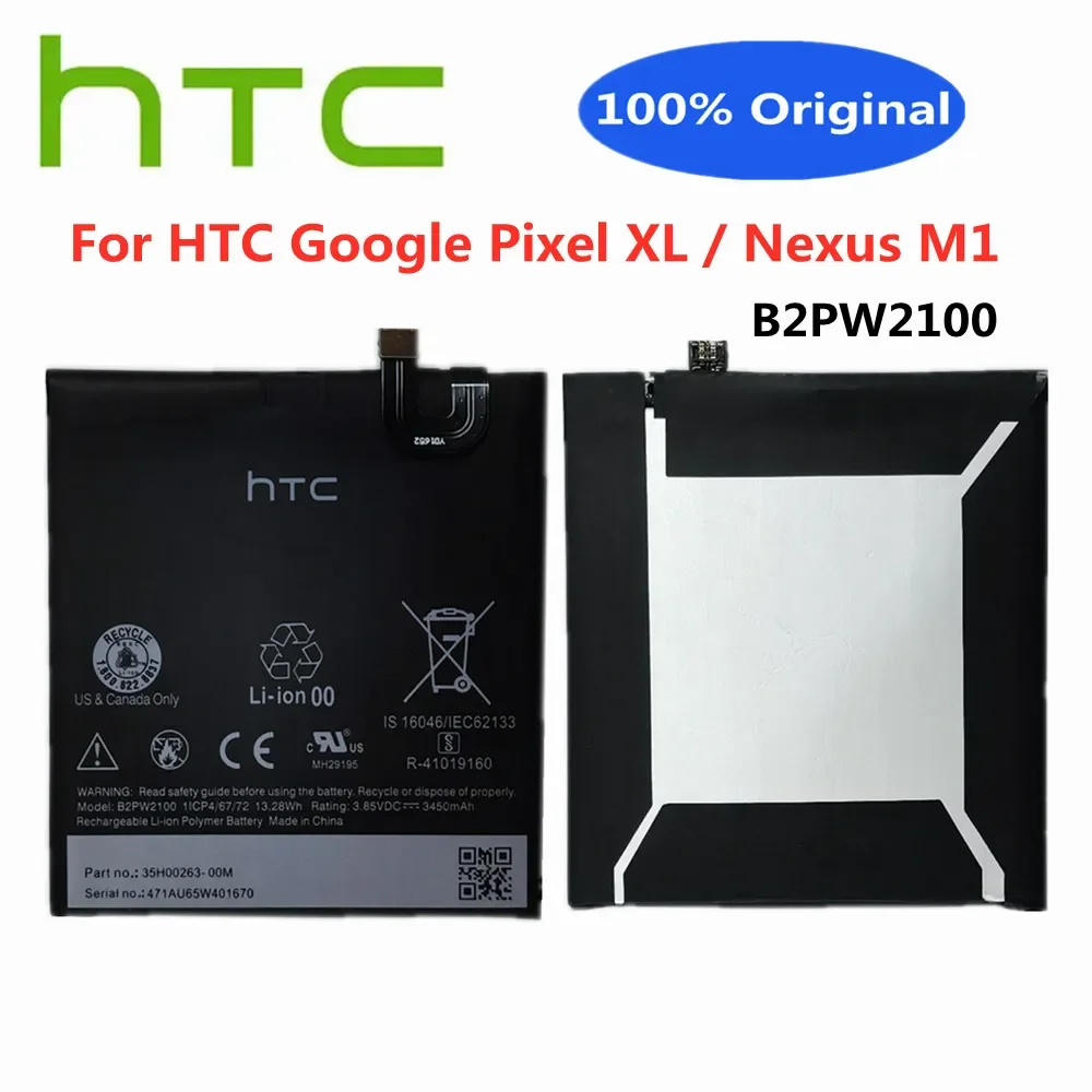 

B2PW2100 высококачественный оригинальный аккумулятор для HTC Nexus Google Pixel XL / Nexus M1 3450 мАч батареи для телефона