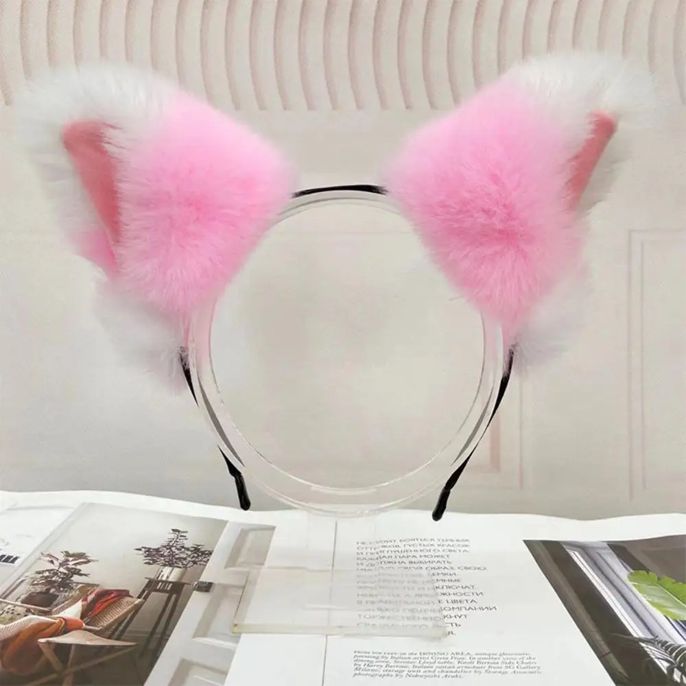 

Cute Anime Cat Fox Fur Ear Hair Hoops Headband Night Party Club Cosplay Hairband For Women Girls Lovely Lolita Plush Headwear