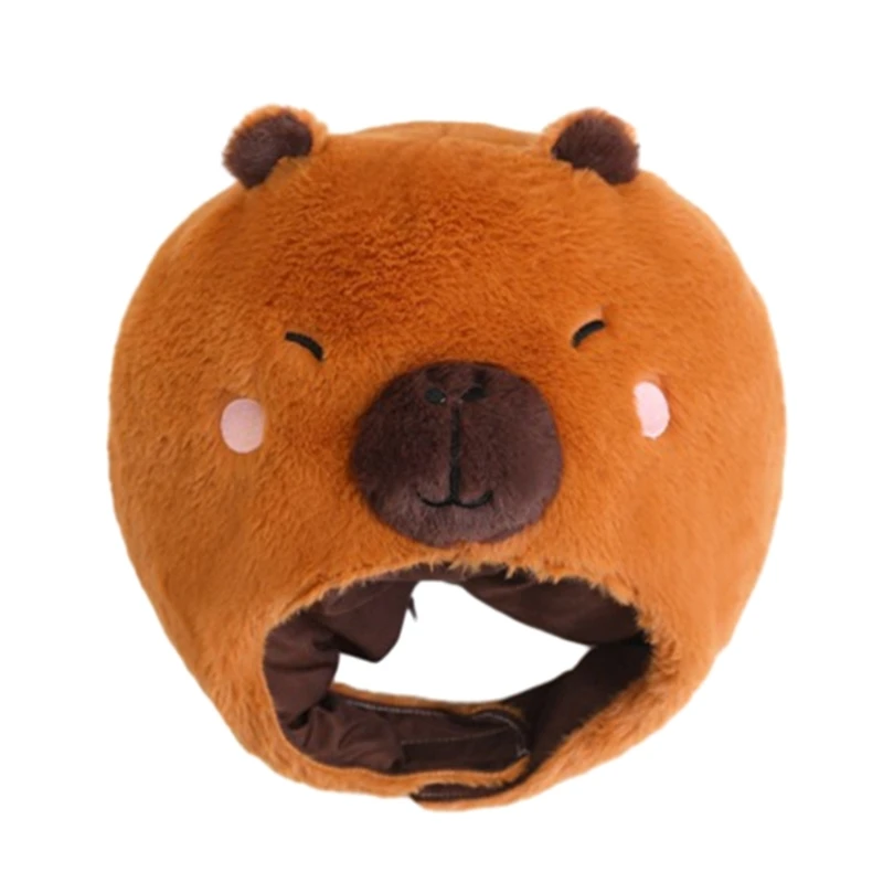 

Plush Capybara Head Cover Furry Hat Headgear Masquerade Cosplay Supplies
