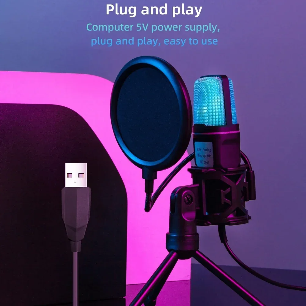 USB Wired Recording Podcast Mic For Interview Vlogging Video With Stand Microphone Noise Reduction RGB Condensador Mic
USB Wired Recording Podcast Mic For Interview Vlogging Video With Stand Microphone Noise Reduction RGB Condensador Mic