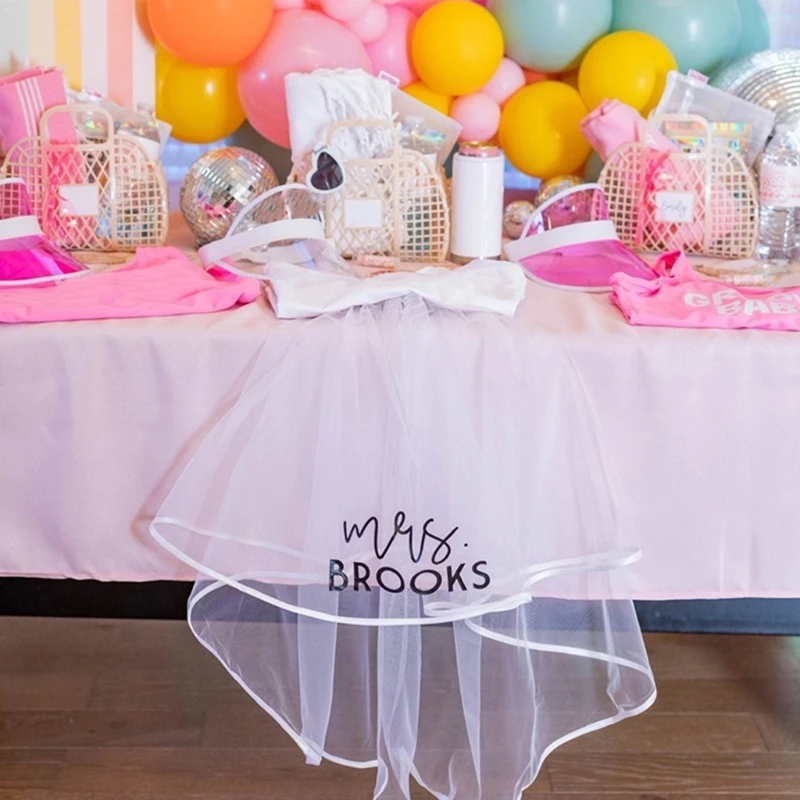 Bridal Veil Women Simple Tulle Short Bachelorette Party Hen Party Hen Do "Mrs. Brooks" for Bridal Shower Hen Party 964A
Bridal Veil Women Simple Tulle Short Bachelorette Party Hen Party Hen Do "Mrs. Brooks" for Bridal Shower Hen Party 964A