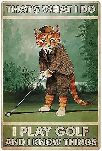 Metal Tin Sign Vintage Wall Decoration Cat Golfing and Diving Cat Vintage Tin Sign for Home Bar Coffee
Metal Tin Sign Vintage Wall Decoration Cat Golfing and Diving Cat Vintage Tin Sign for Home Bar Coffee