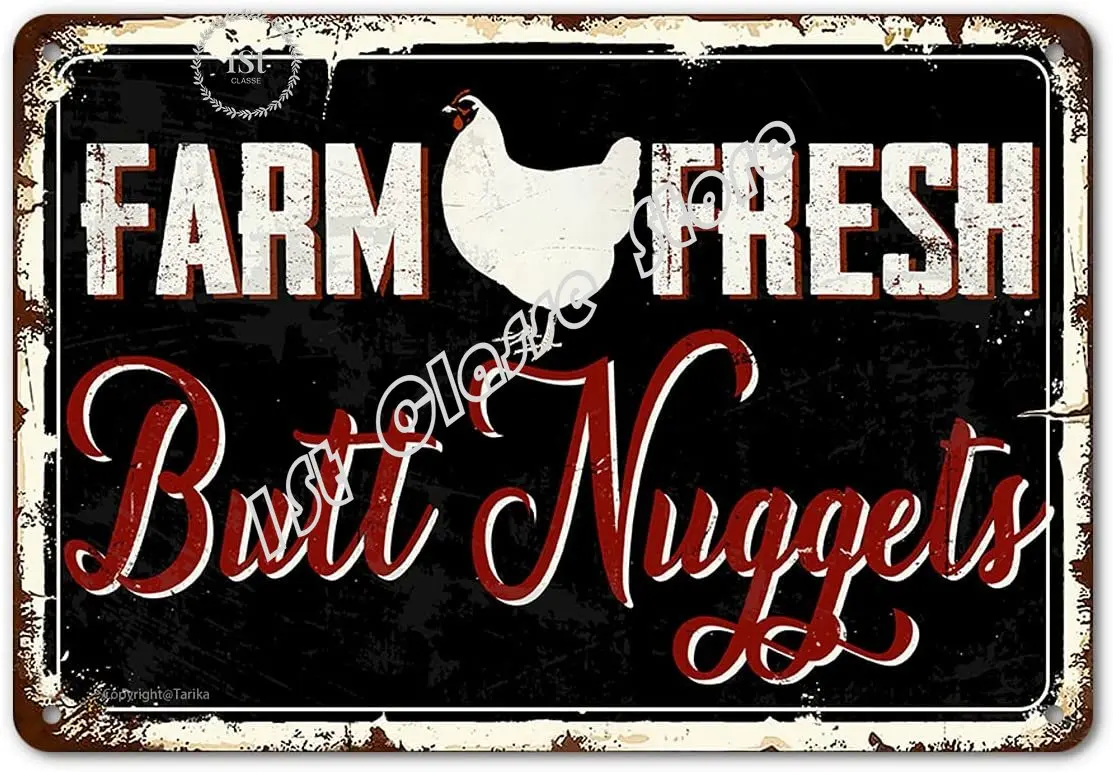 Farmhouse Chicken House Chicken Farm Wall Decoration Vintage Metal Plate Farm Fresh Butt Nuggets Home Decoration Metal Sign 
Farmhouse Chicken House Chicken Farm Wall Decoration Vintage Metal Plate Farm Fresh Butt Nuggets Home Decoration Metal Sign