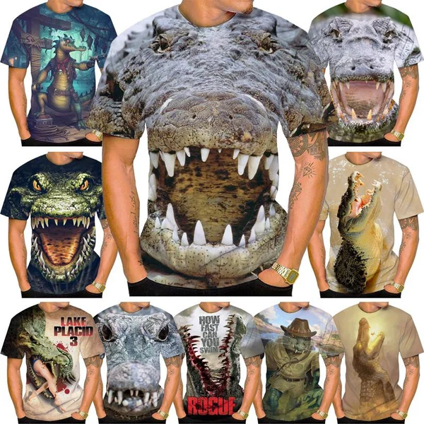 New Hot Sale Animal Crocodile 3D Printing T-Shirt Fashion Unisex Tops Casual Round Neck Short Sleeve
New Hot Sale Animal Crocodile 3D Printing T-Shirt Fashion Unisex Tops Casual Round Neck Short Sleeve