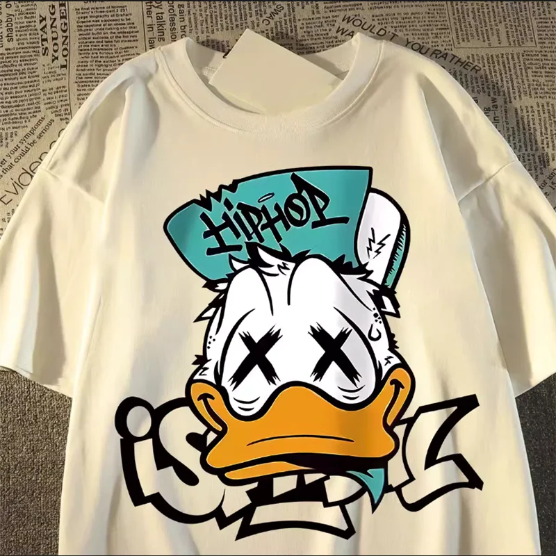 

Donald Duck cotton short-sleeved T-shirt American men and women the same loose Disney Graphic T-shirt anime student loose top