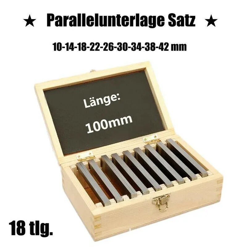 CNC Milling Pads Set High Precision Parallel Pad Gauge Blocks 9 Pairs 100mm Length Practical Storage Box for Easy Carrying
CNC Milling Pads Set High Precision Parallel Pad Gauge Blocks 9 Pairs 100mm Length Practical Storage Box for Easy Carrying