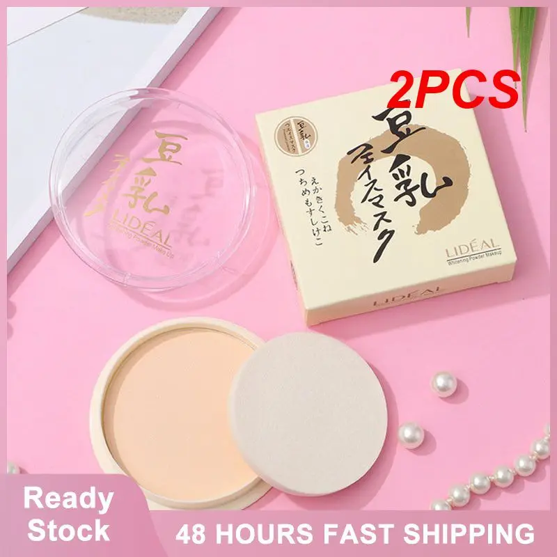 

2PCS Face Powder Mineral Foundations Oil-control Brighten Concealer Matte Setting Powder Waterproof Whitening Pressed Powder