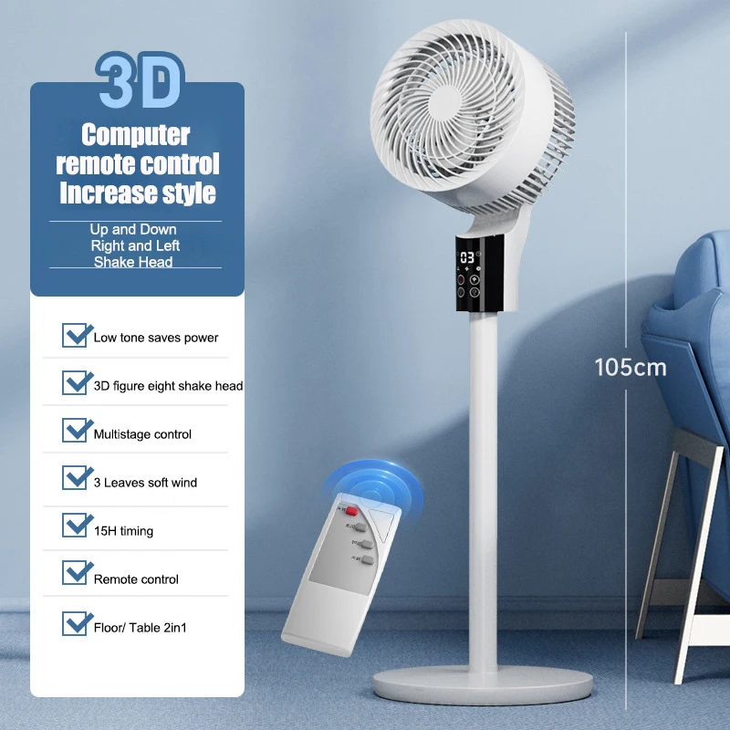 Household Electric Fan 3D Timing 8 Words Shake Head Remote Control Table and Floor Fan LED Touch Screen Natural Wind Cool Tool
Household Electric Fan 3D Timing 8 Words Shake Head Remote Control Table and Floor Fan LED Touch Screen Natural Wind Cool Tool