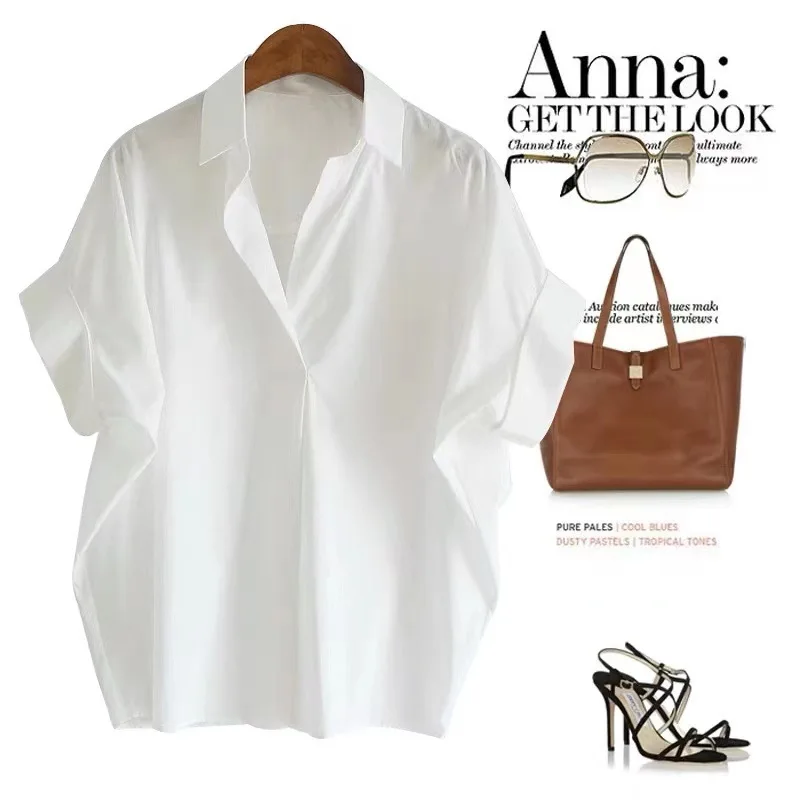 Summer New Korean Loose Cotton Shirt Top Women's Blouse White Bat Sleeve Shirts Women Tops
Summer New Korean Loose Cotton Shirt Top Women's Blouse White Bat Sleeve Shirts Women Tops