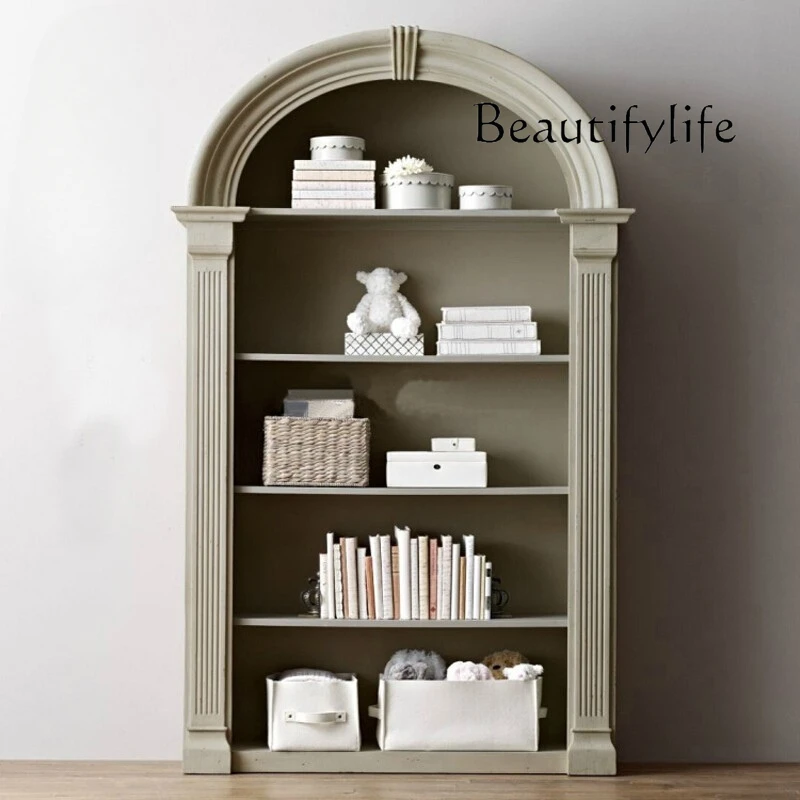 American-Style Solid Wood Bookcase Semicircle Arch Locker Ivory White Display Cabinet Multi-Layer Bookcase
American-Style Solid Wood Bookcase Semicircle Arch Locker Ivory White Display Cabinet Multi-Layer Bookcase