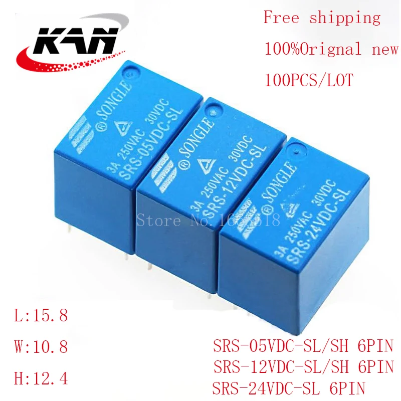 

Free shipping 100pcs relay SRS-05VDC-SL SRS-12VDC-SL SRS-24VDC-SL /SH 5VDC 12VDC 24VDC 30A 250VAC 6PIN Original New