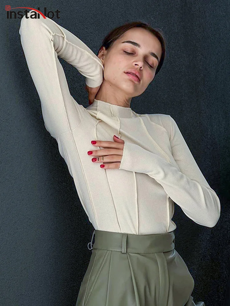 InstaHot Basic Knit Sweater Womens Autumn Winter T Shirts Long Sleeve Bottoming Shirt Mock Neck Slim Fitted Pullovers Tee Tops
InstaHot Basic Knit Sweater Womens Autumn Winter T Shirts Long Sleeve Bottoming Shirt Mock Neck Slim Fitted Pullovers Tee Tops