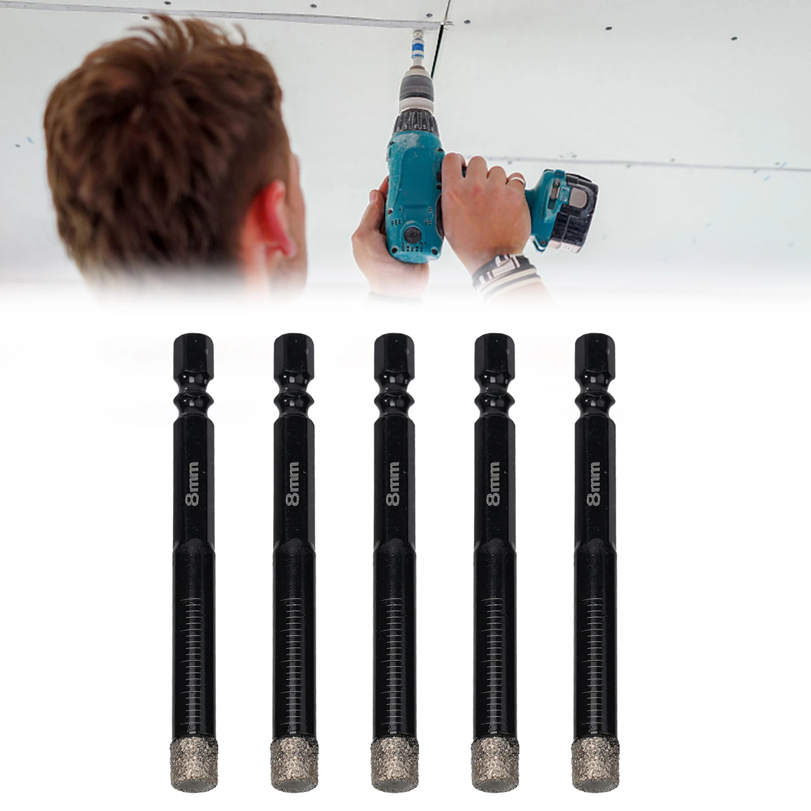 5Pcs 6/8mm Vaccum Brazed Diamond Dry Drill Bits Hole Saw Cutter Hex Handle For Marble Granite Glass Hole Openers
5Pcs 6/8mm Vaccum Brazed Diamond Dry Drill Bits Hole Saw Cutter Hex Handle For Marble Granite Glass Hole Openers