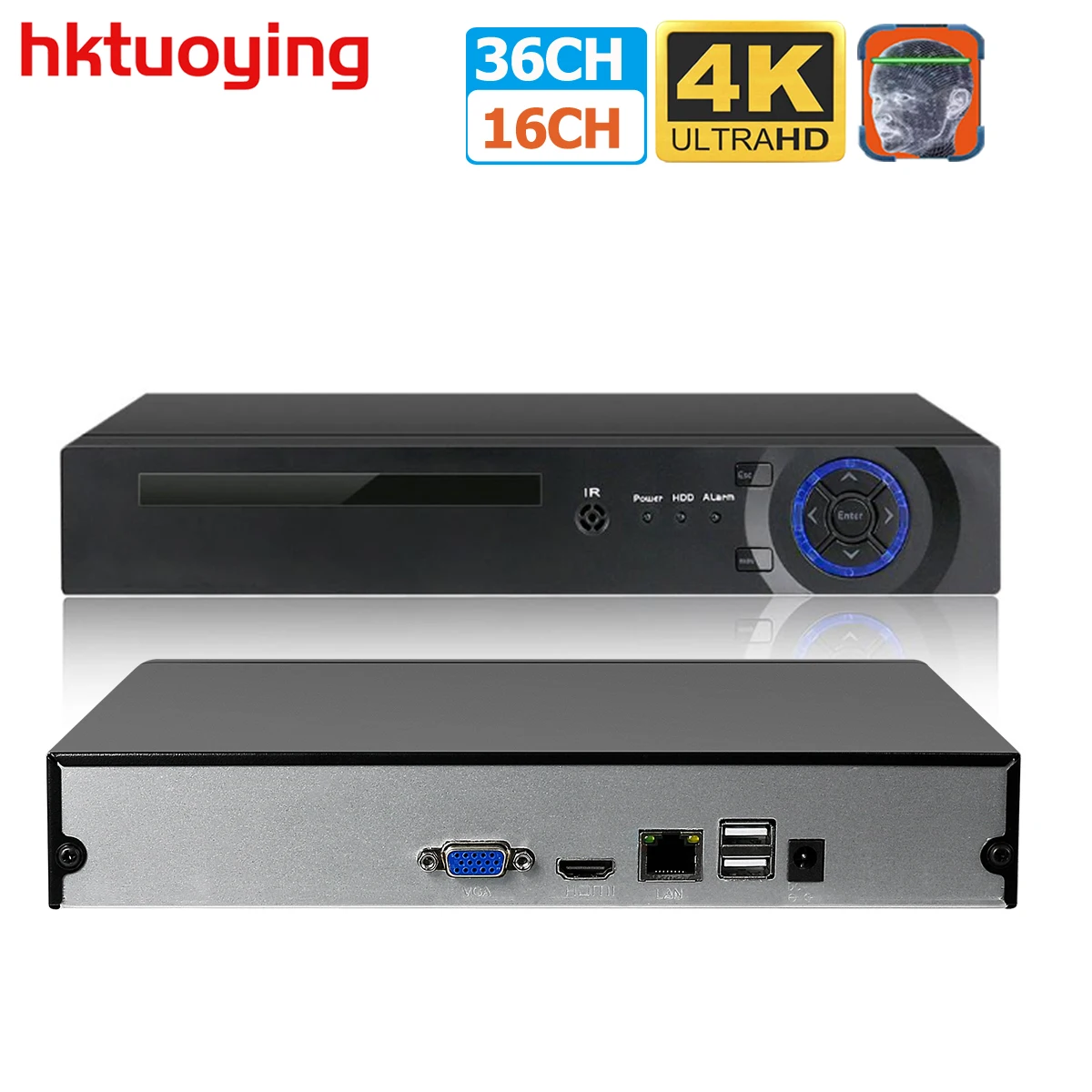 

36CH 16CH 4K 8.0MP H.265 Network NVR Recorder For HD 3MP 4MP 5MP POE IP Camera Face Detection 802.3af ONVIF 2.4
