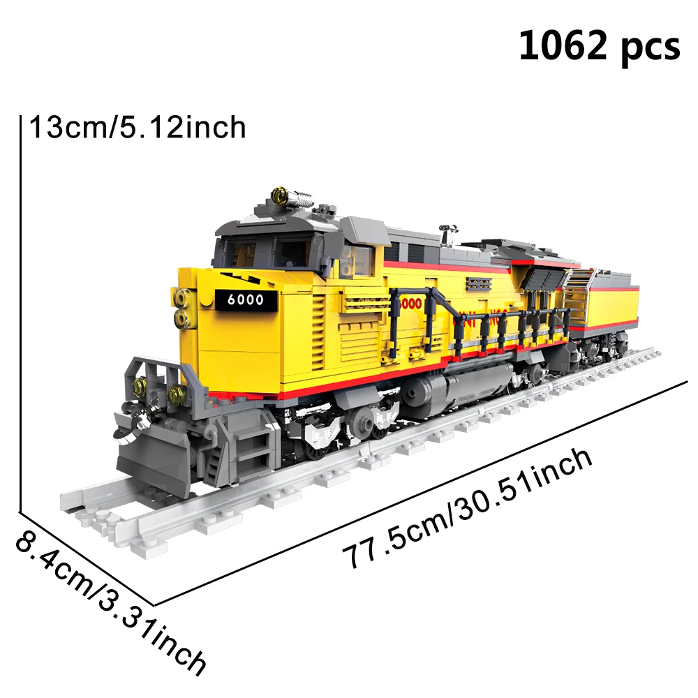 80019 Ideas RC Diesel Locomotive AC6000CW Train Railway Power 1062pcs Bricks Technical Model Building Blocks Toys Birthday Gifts 80019 Ideas RC Diesel Locomotive AC6000CW Train Railway Power 1062pcs Bricks Technical Model Building Blocks Toys Birthday Gifts