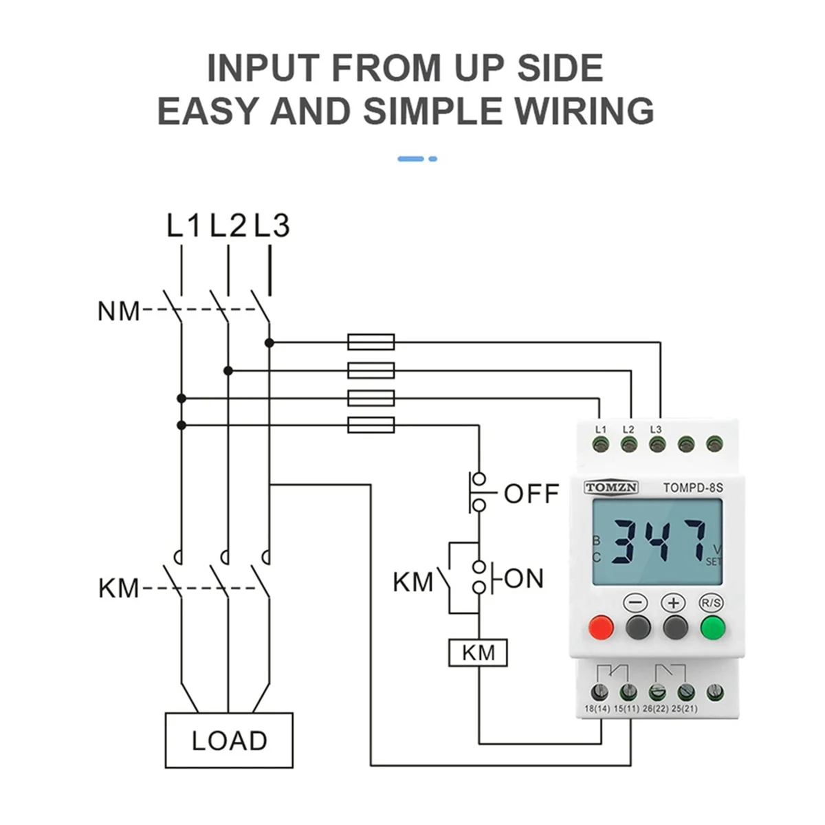 

2X 3 Phase Din Rail Adjustable Under Over Voltage Protector Voltage Monitoring Sequence Protection Relay