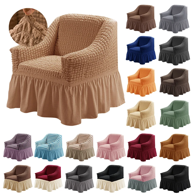 Single Couch Sofa Cover With Skirt Home Armchair Slipcover Furniture Protector Solid Anti Slip Soft European Style 
Single Couch Sofa Cover With Skirt Home Armchair Slipcover Furniture Protector Solid Anti Slip Soft European Style