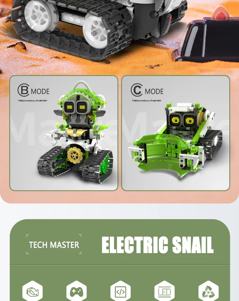 573pcs 3 in 1 Remote Control Programming Electric Snail/Bulldozer/Robot Building Blocks Kits Kids STEM Educational Toy Boys Gift 573pcs 3 in 1 Remote Control Programming Electric Snail/Bulldozer/Robot Building Blocks Kits Kids STEM Educational Toy Boys Gift