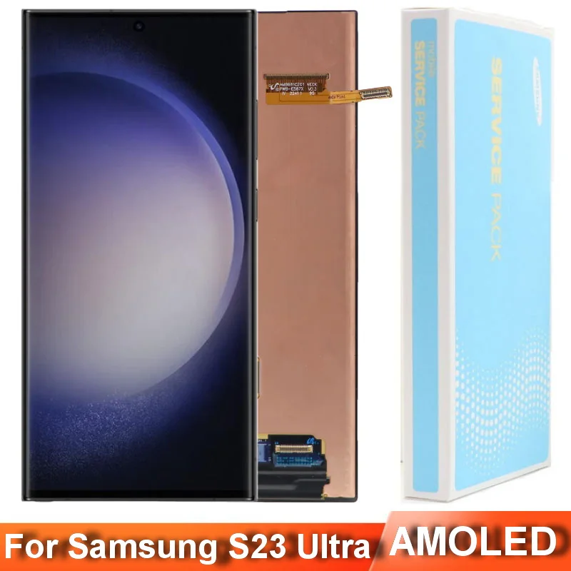 

6.8'' Super AMOLED Display For Samsung S23 Ultra 5G LCD S918 S918B S918U Display Touch Screen Digitizer With Defect
