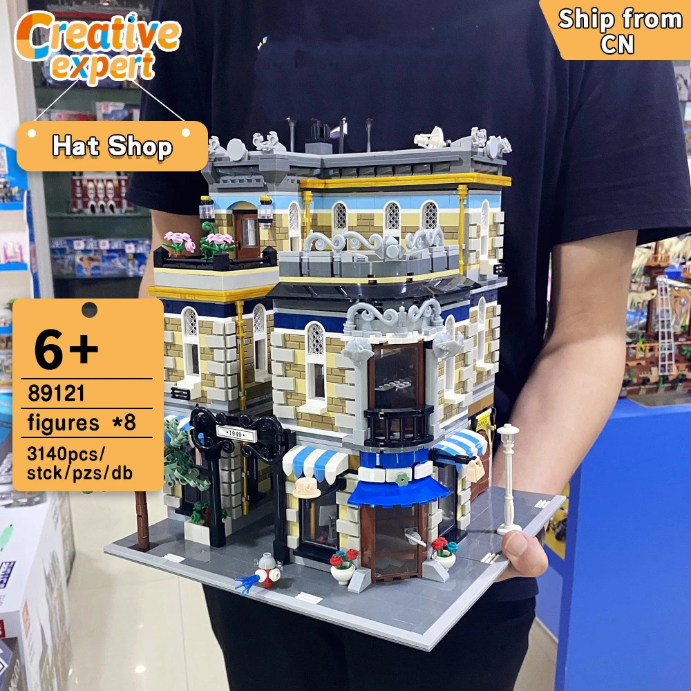 89121 Creative Expert Moc Hat Shop Street View Brick Modular House Building Block Model Toys Architecture Garden Center 3140pcs 
89121 Creative Expert Moc Hat Shop Street View Brick Modular House Building Block Model Toys Architecture Garden Center 3140pcs