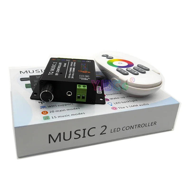 

TQ Music 2 RGB LED Strip Controller RF Remote Music Audio control 12V 24V DC 18A 3 Channel RGB Light tape Dimmer switch