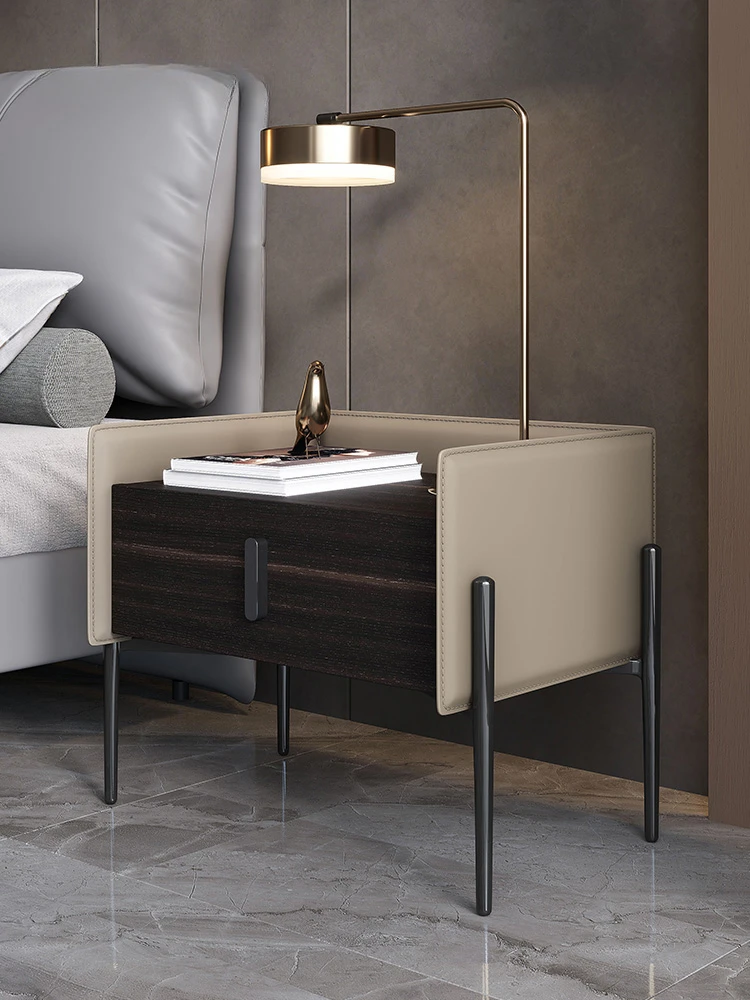 Italian light luxury saddle leather bedside table, home Nordic Internet celebrity ins, bedroom leather art storage cabinet 
Italian light luxury saddle leather bedside table, home Nordic Internet celebrity ins, bedroom leather art storage cabinet