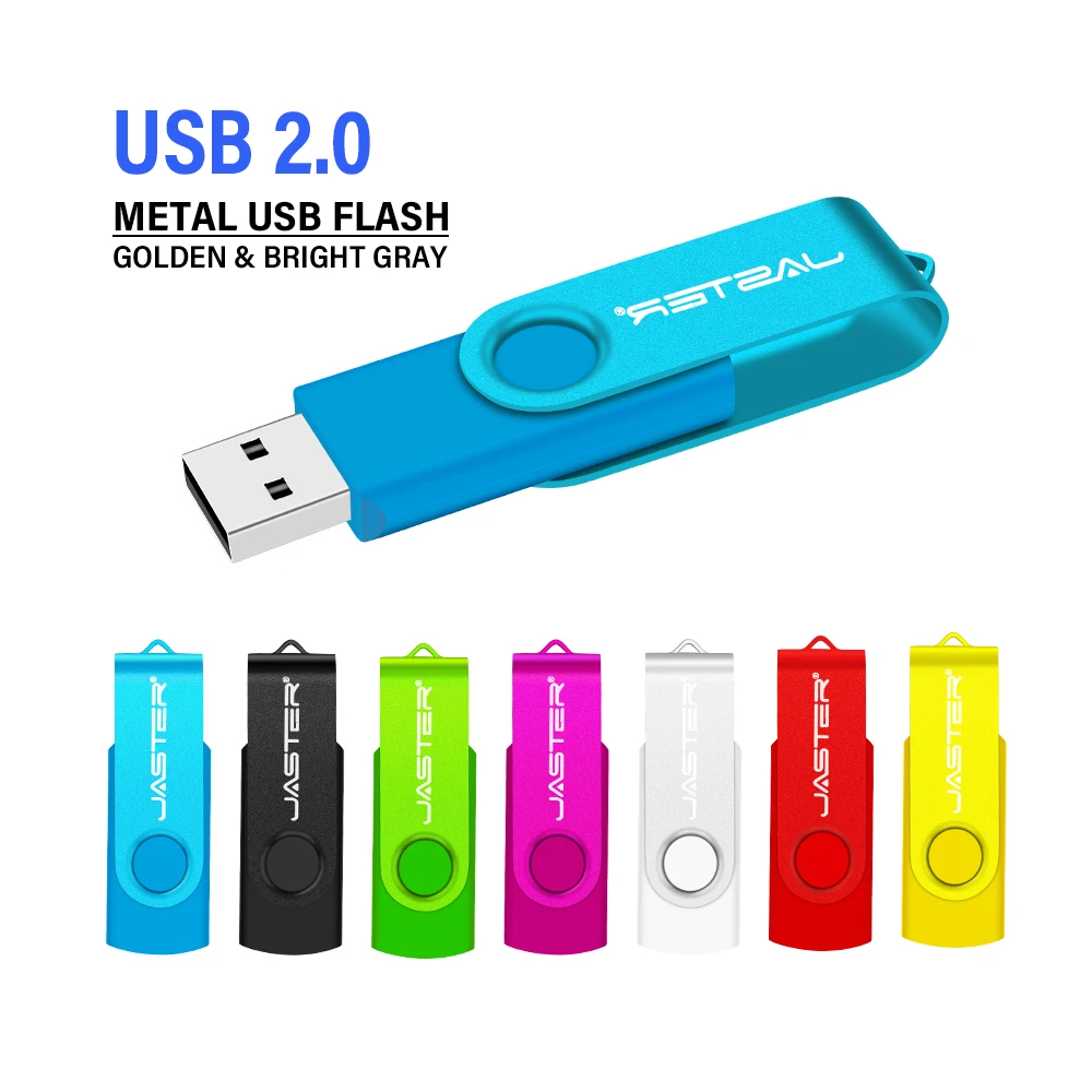 

JASTER Usb 32GB Flash Drive 16 Giga Memory Stick Metal Jump Drive Swivel Pendrive Portable 64 128 GB Cle Usb 2.0 Pen Drives