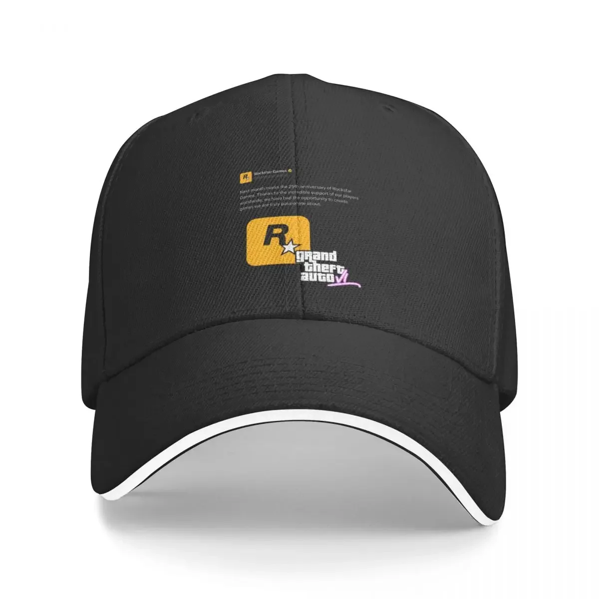 Grand Theft Auto GTA 6 official announcement tweet Baseball Cap Brand Man cap Big Size Hat Men Caps Women's
Grand Theft Auto GTA 6 official announcement tweet Baseball Cap Brand Man cap Big Size Hat Men Caps Women's